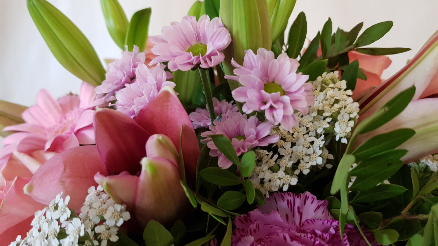 Geburtstagsstrauß in rosa ,, Blumensynfonie ,,