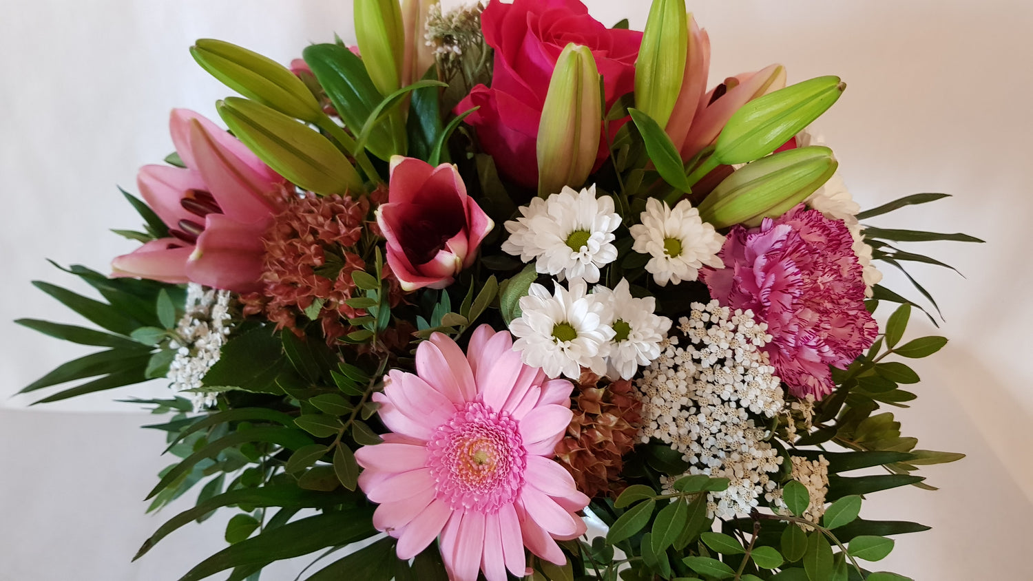 Geburtstagsblumenstrauß mit frischen Blumen ,, Pink Lady,,