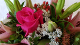 frischer Strauß Blumen in rosa,weiß und rot ,, Blumenstrauß für Sie,,