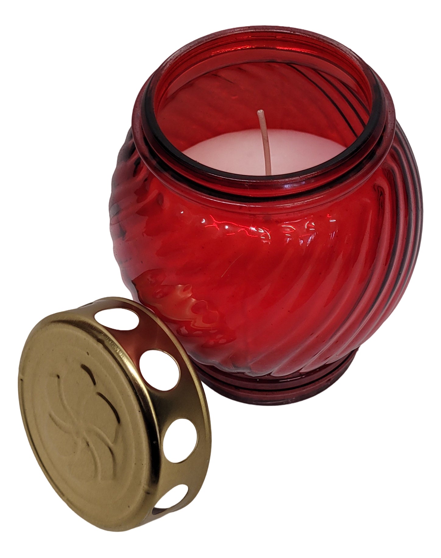 Elegantes Grablicht Friedhof in Rot aus Glas