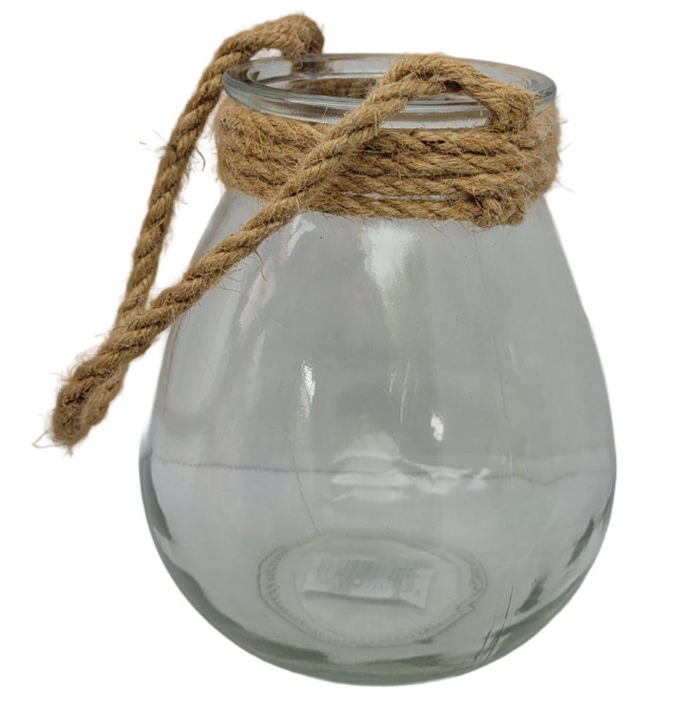 Glasvase mit Kordel