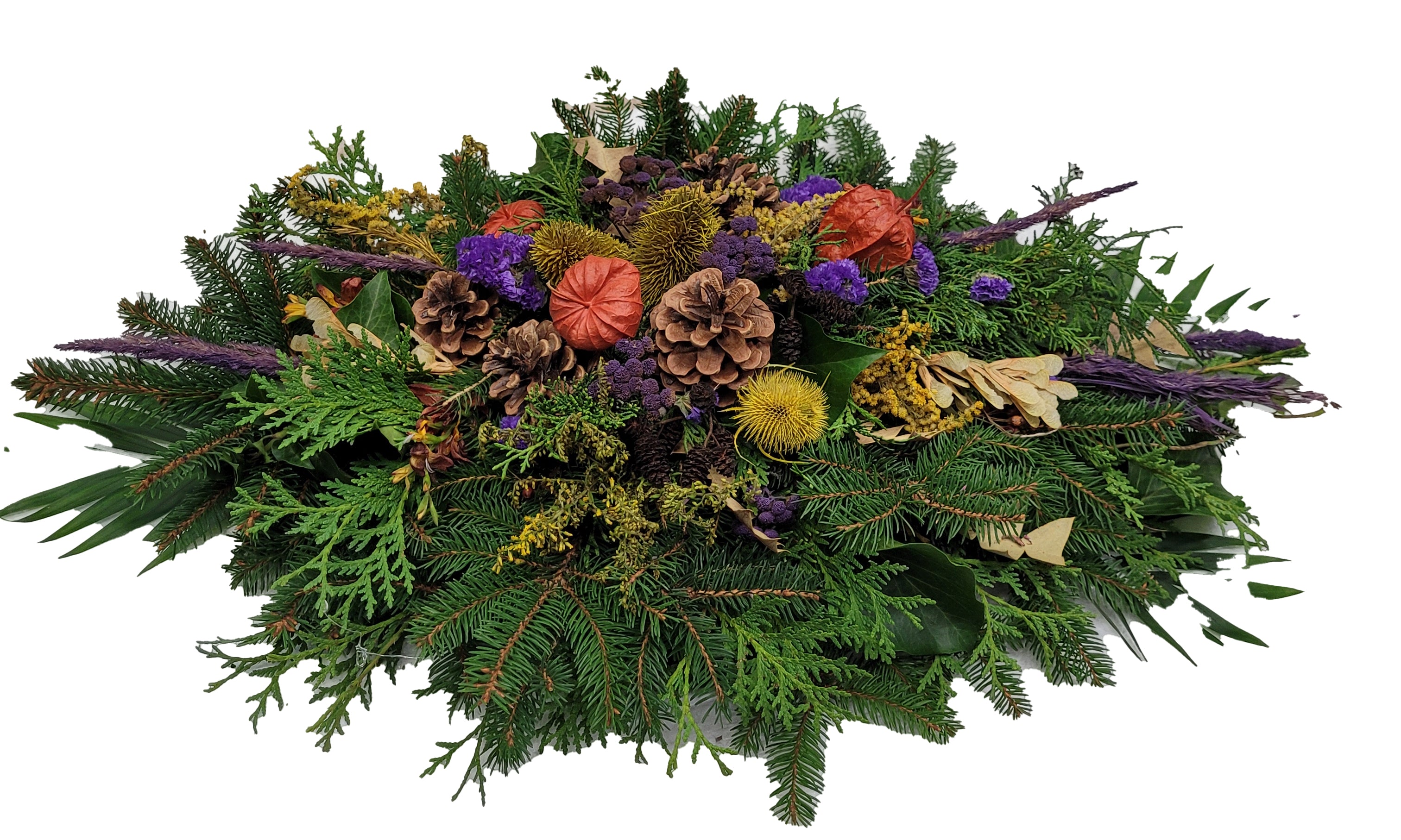 Gesteck Winter - Gesteck Friedhof mit Naturmaterialien