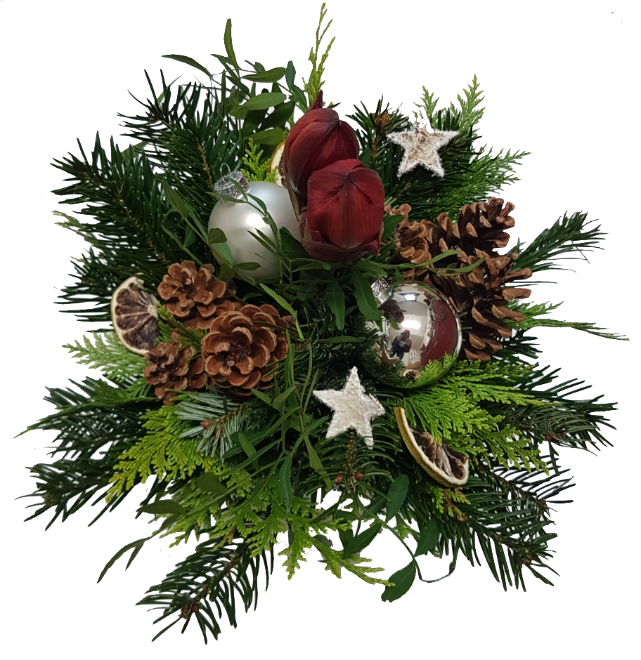 Blumenstrauß Weihnachten mit roten Amaryllis – Rosenrot Flora Trans