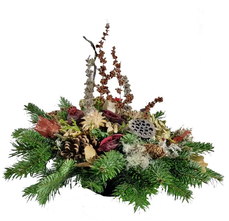 Grabschale ✦ Gesteck Friedhof ✦ Allerheiligen Trauergesteck – Rosenrot Flora Trans