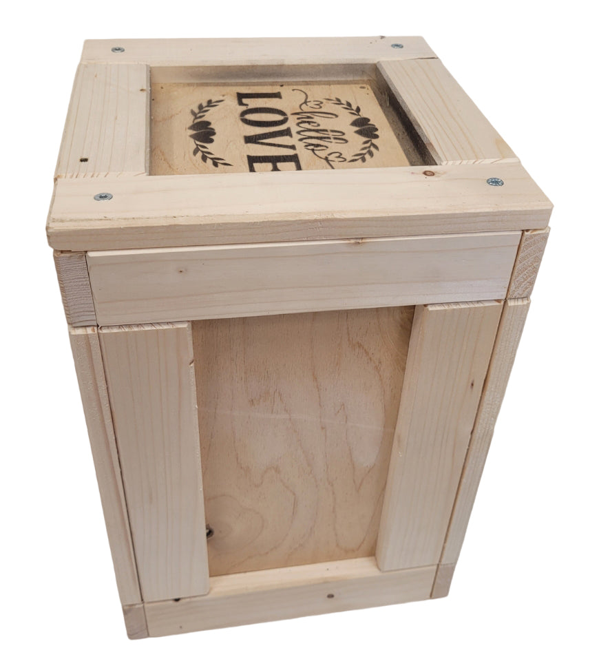 Holz Kiste zum wiederverwenden - Geschenkerlebnis - mit WOW-Effekt