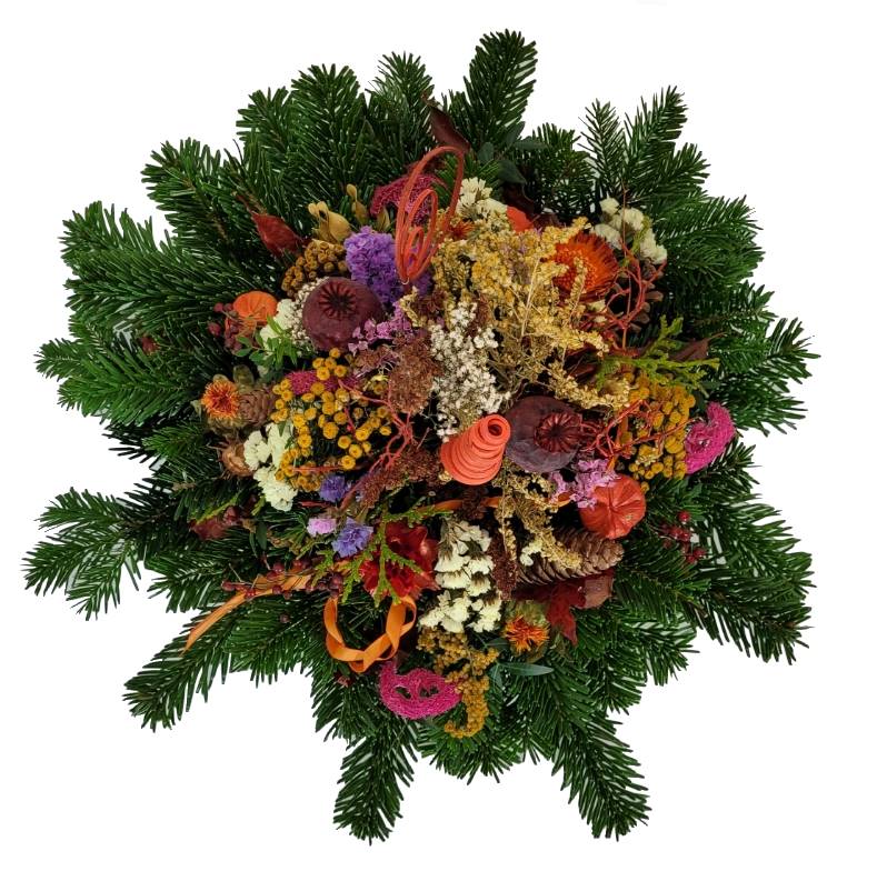 Trauergesteck Totensonntag - bunt - Natur