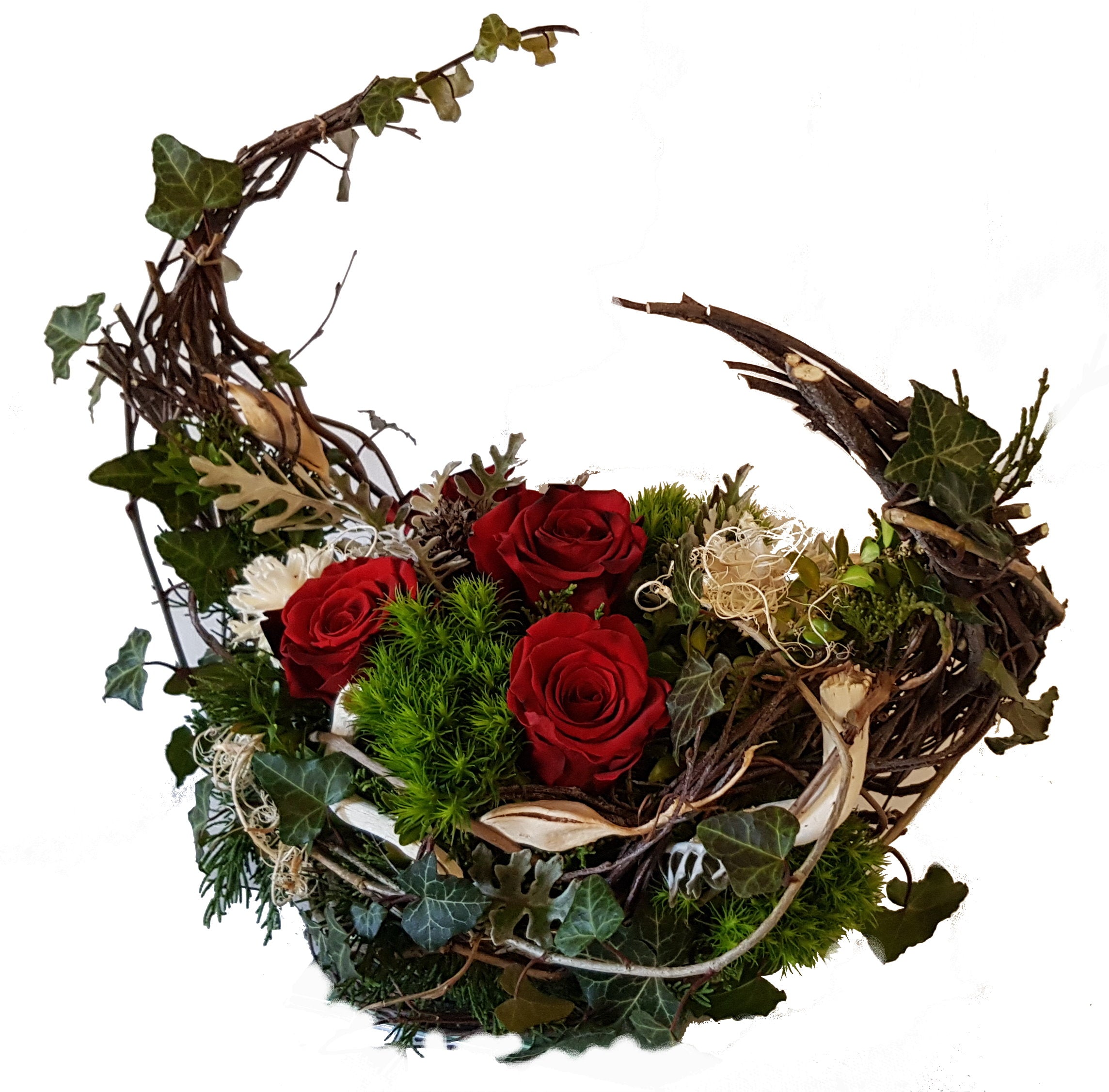 Trauerstrauß- alternative moderner Blumenschmuck ❈Beerdigung❈ – Rosenrot Flora Trans