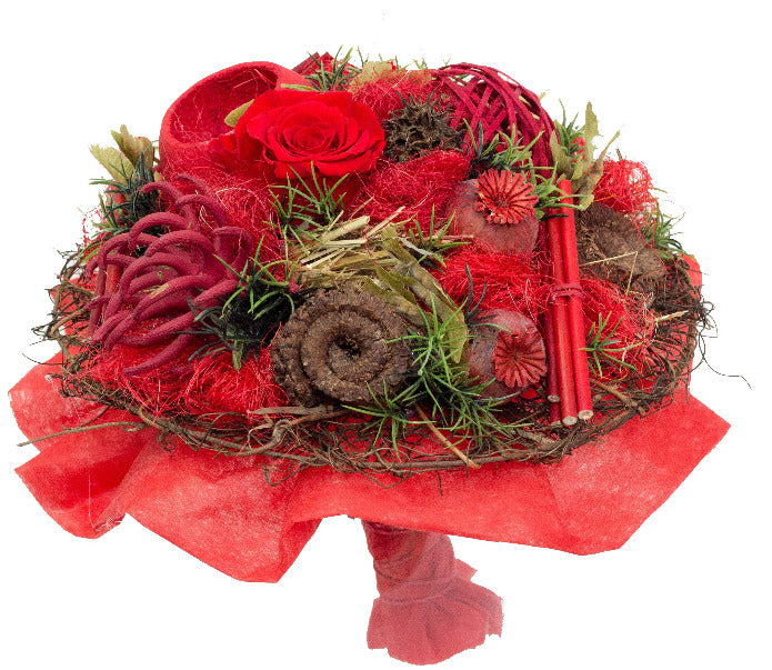 Trockenstrauss in rot