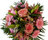 ,,Blumensinfonie,, ist ein frischer Blumenstrauß in rosa mit weißen Akzenten 