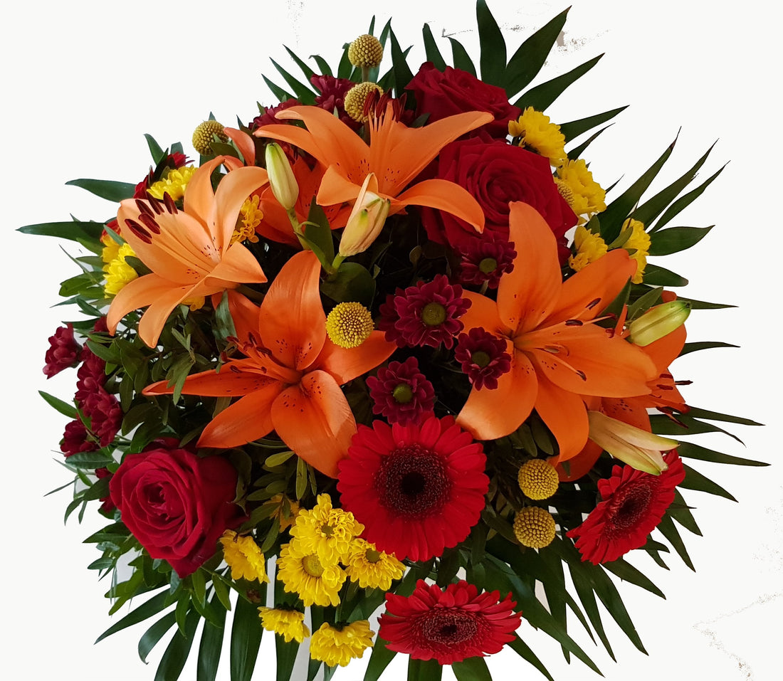 Harmonischer Blumenstrauß - Dreiglang der Farben- mit Express Lieferung  