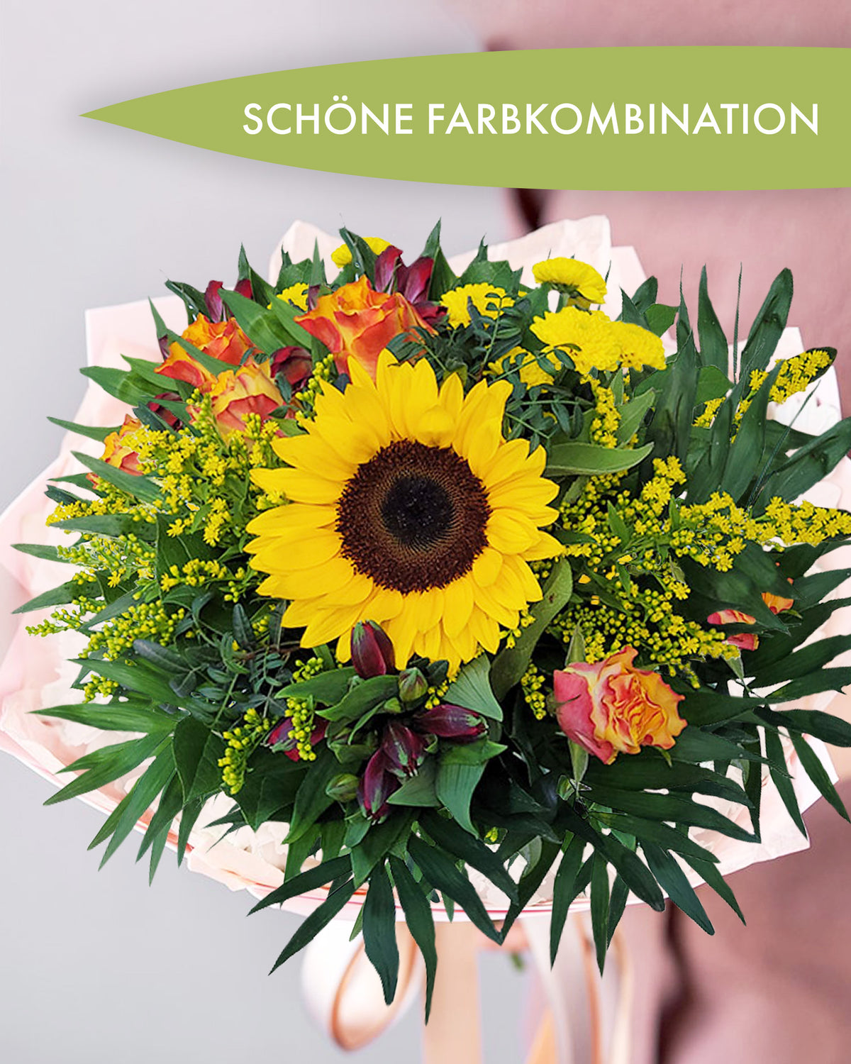Blumenstrauß ideal als Geschenk – Rosenrot Flora Trans