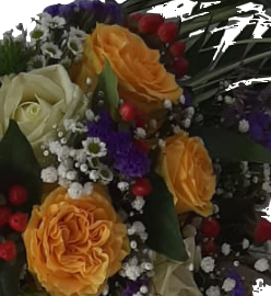 Blumenherz zur Beisetzung mit Schnittblumen in verschiedenen Farben
