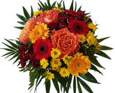 frischer Strauß mit Blumen in gelb,orange und rot  ..Der Blumnbote.. 