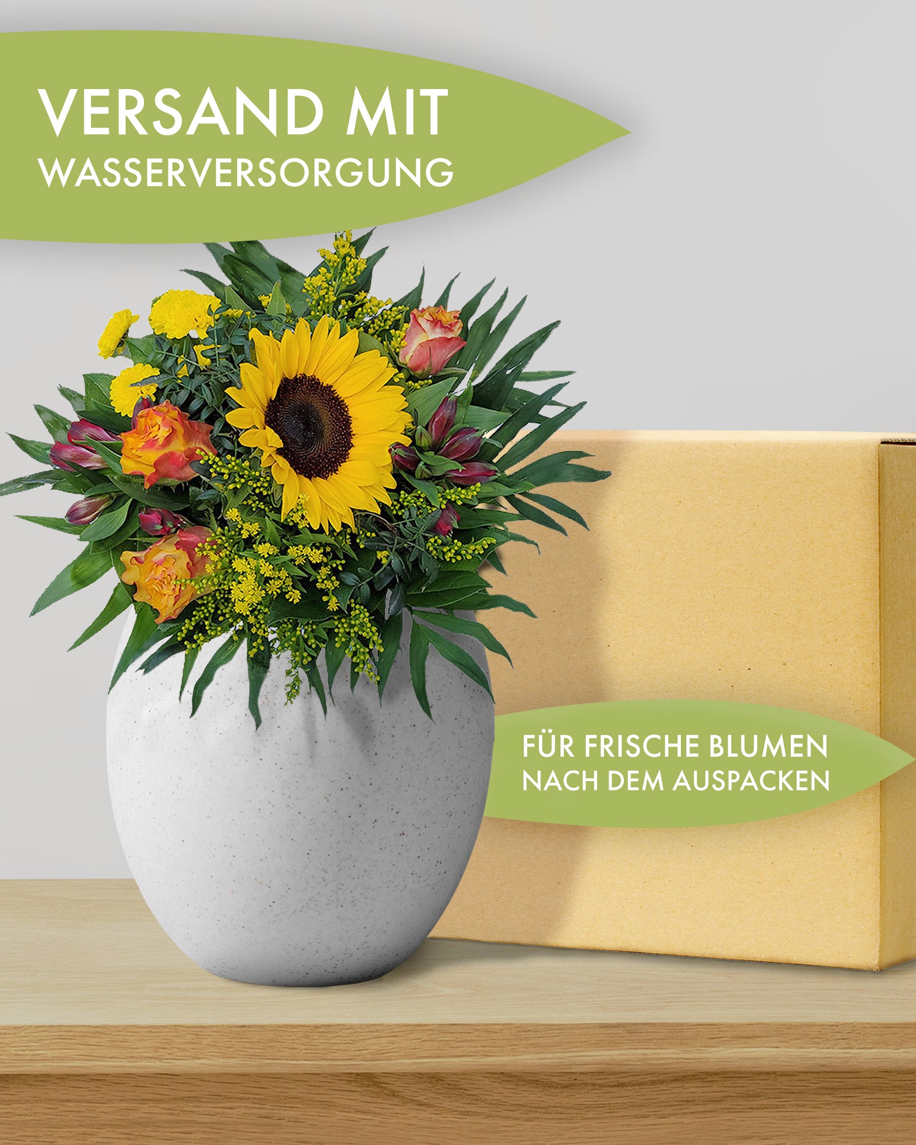 Blumenstrauss in Gelb Orange mit Sonnenblume
