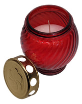 Elegantes Grablicht Friedhof in Rot aus Glas