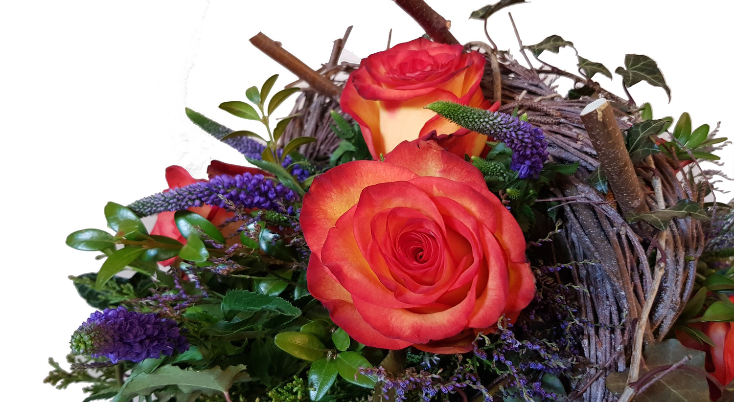 Trauerblumen Beerdigung mit Rosen Orange