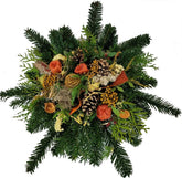 Gesteck Winter - Totensonntag Gelb Orange mit Tanne