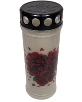 Grablicht Friedhof mit Motiv Herz aus Rosen 