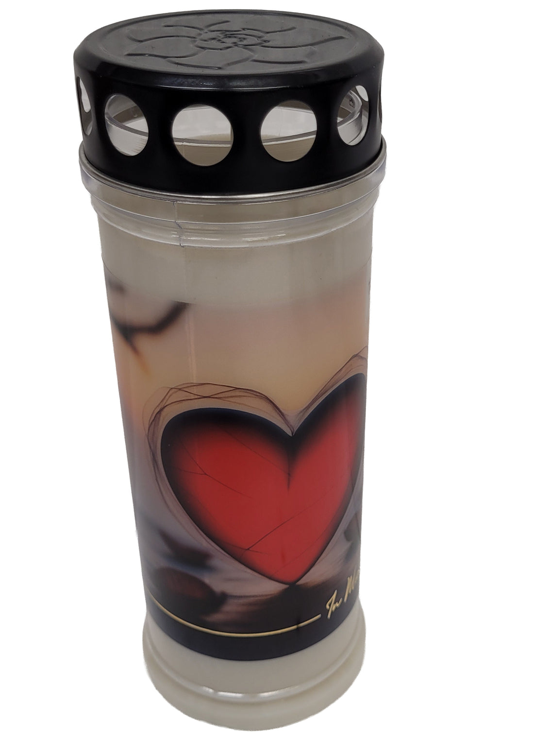 Grablicht Friedhof-mit Motiv Herz