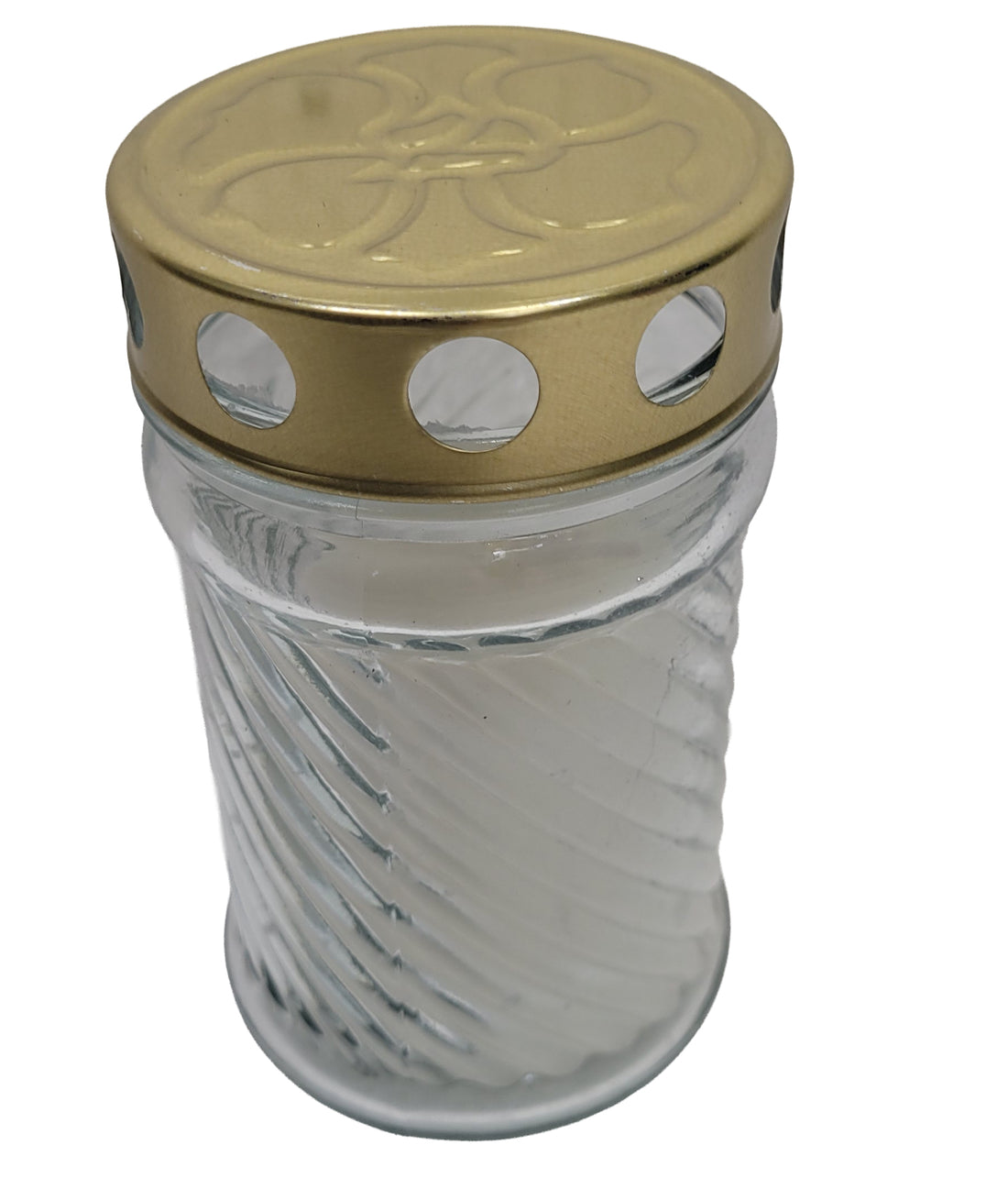 Grablicht aus Glas in Weiss