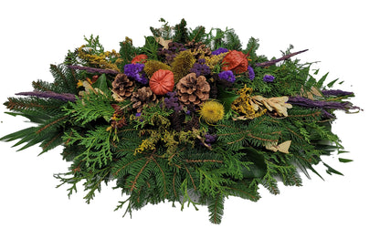 Gesteck Winter - Gesteck Friedhof mit Naturmaterialien 