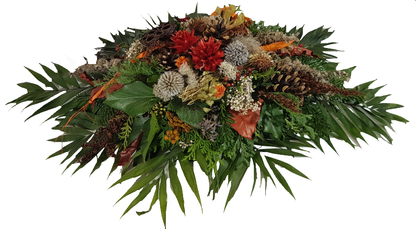 Grabspange mit Naturmaterialien