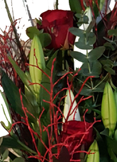 Grabstrauss in rot und weiss