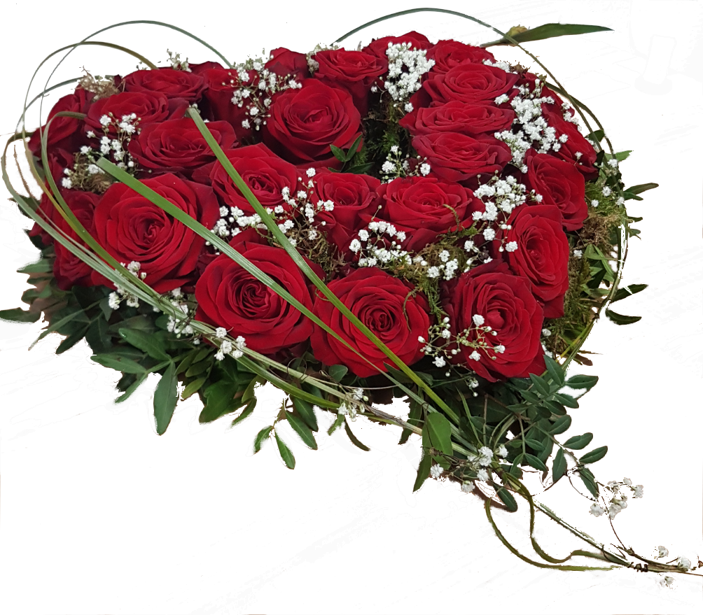 Herz aus roten Rosen 