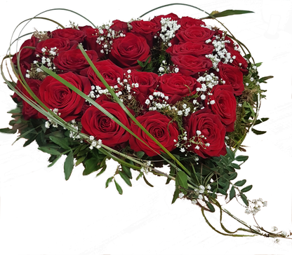 Herz aus roten Rosen 