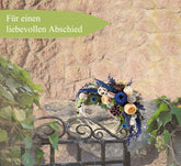 Bestattung Kranz in blau weiß 