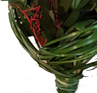 Moderner Grabstrauss in rot und weiß