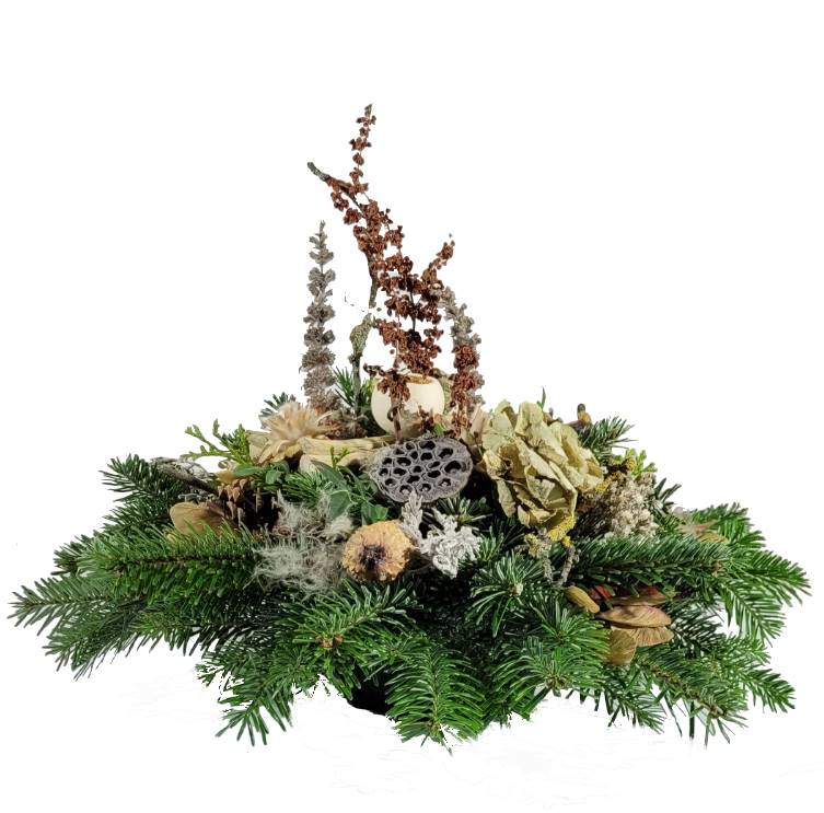 Grabschale ✦ Gesteck Friedhof ✦ Allerheiligen Trauergesteck – Rosenrot Flora Trans