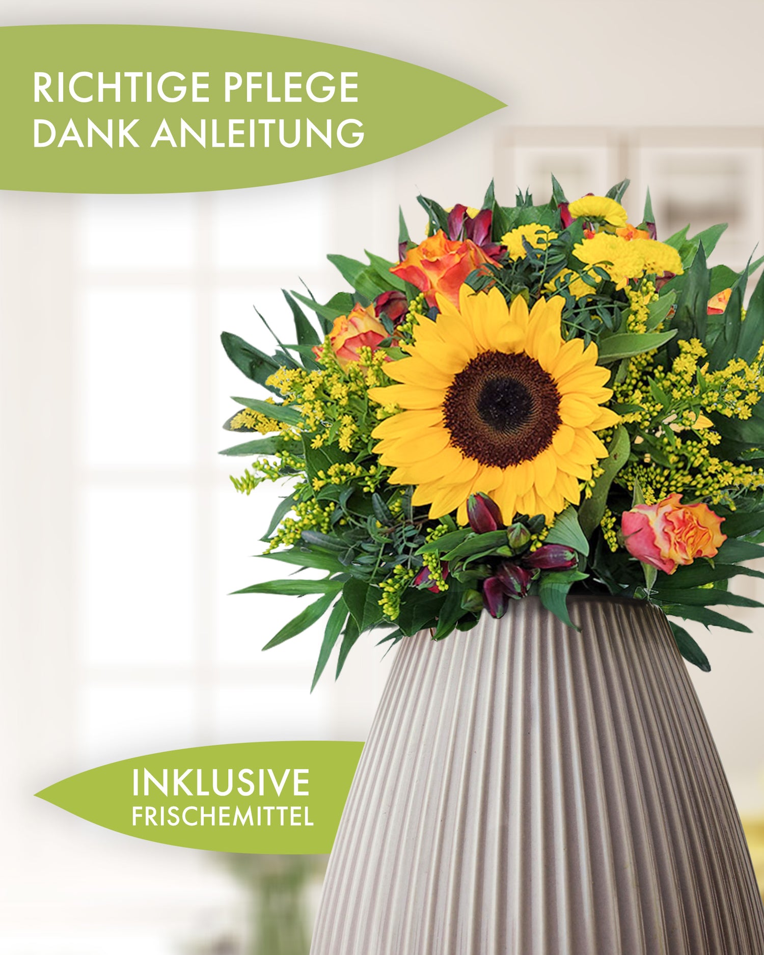 Sonnenblume im Strauß