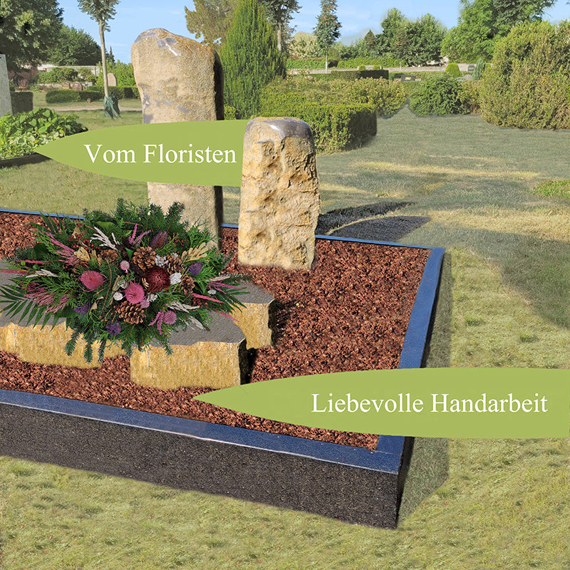 Spange Gesteck Friedhof Totensonntag in Rosa 