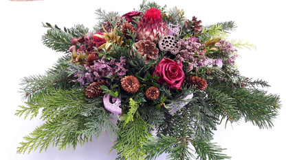 Gesteck Winter für Dekorationen im Außenbereich oder auf dem Friedhof