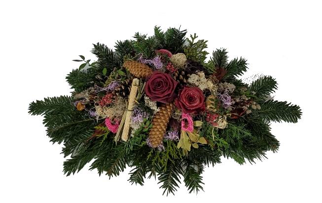 Gesteck Friedhof Winter