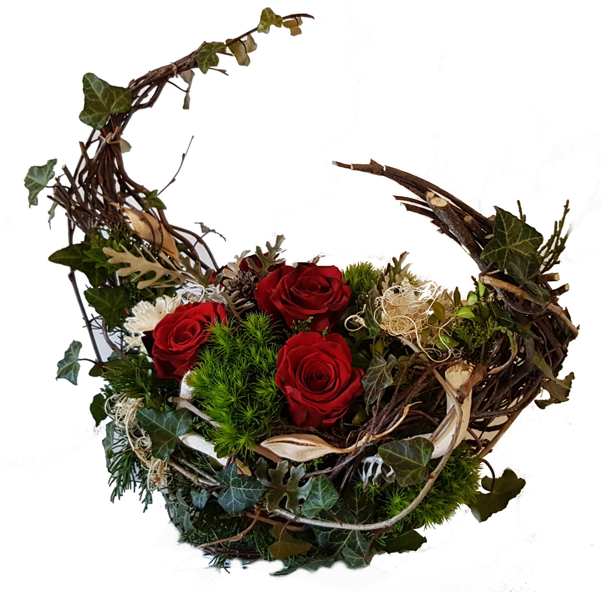 Trauerstrauß- alternative moderner Blumenschmuck ❈Beerdigung❈ – Rosenrot Flora Trans