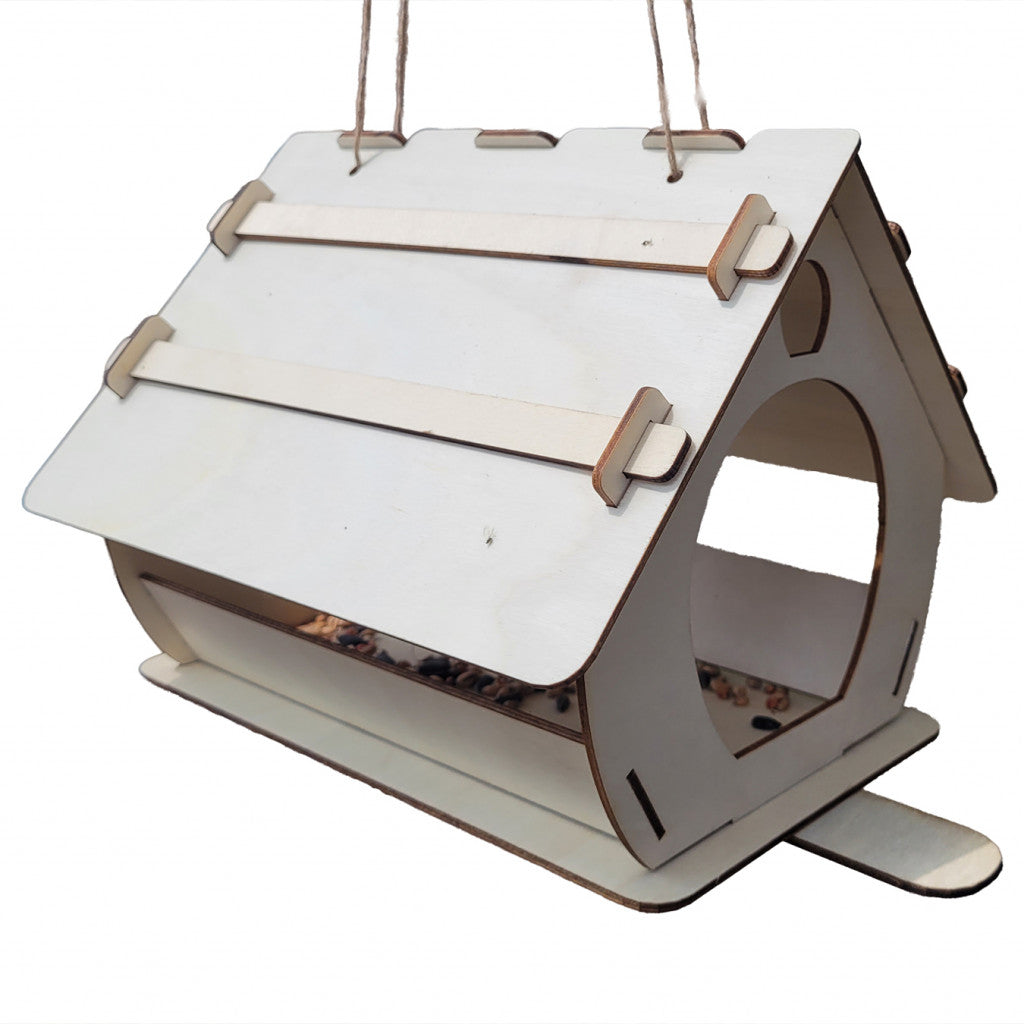 Vogelhaus - hölzernes Futterhaus für Vögel - zum bemalen - Geschenkidee  - Groß -